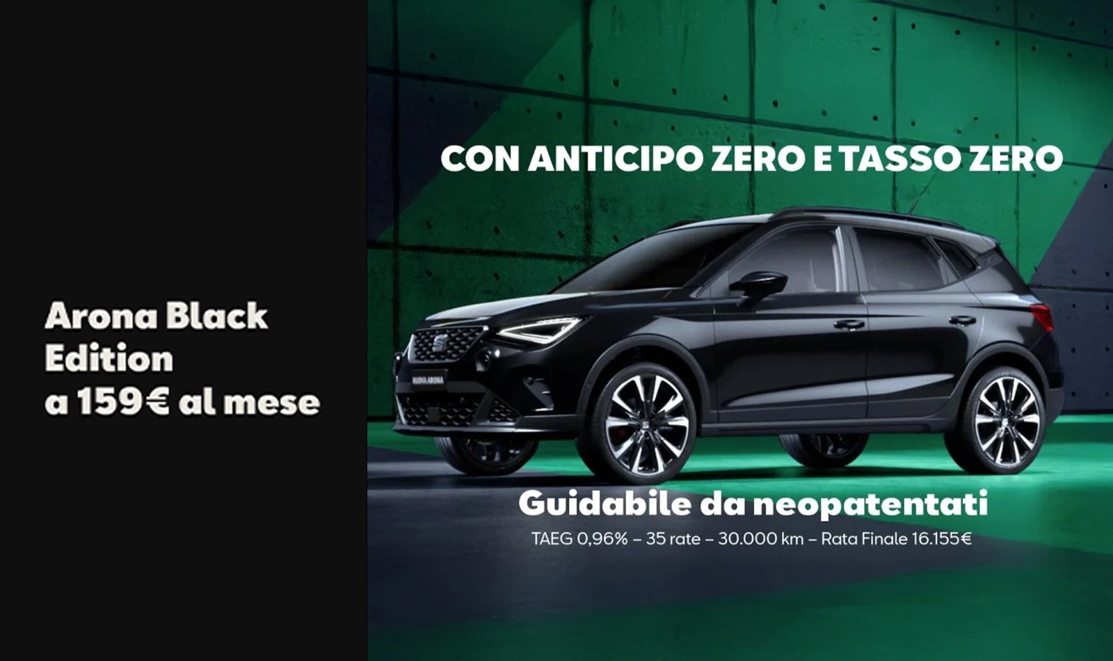 SEAT Arona. Anticipo Zero e Tasso Zero. 