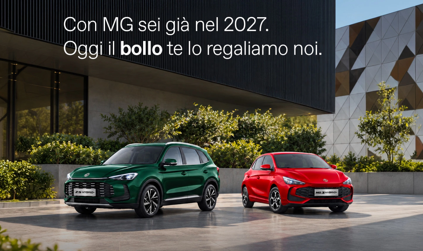 Con MG sei già nel 2027. Oggi il bollo te lo regaliamo noi.